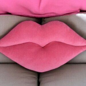 Pink Lips Throw Pillow - 12x24